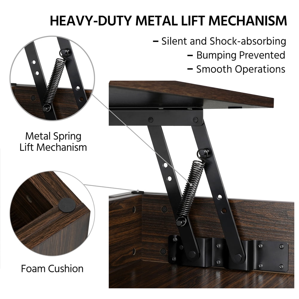Yaheetech 47.5in Wooden Lift Top Coffee Table with Hidden Compartment for Living Room, Espresso