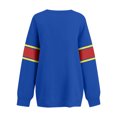 thumbnail image 6 of Women's Loose and Comfortable Letter V-Neck Sportswear Long Sleeve Sweatshirt with Football Print for Sporty Style,Blue,L, 6 of 8