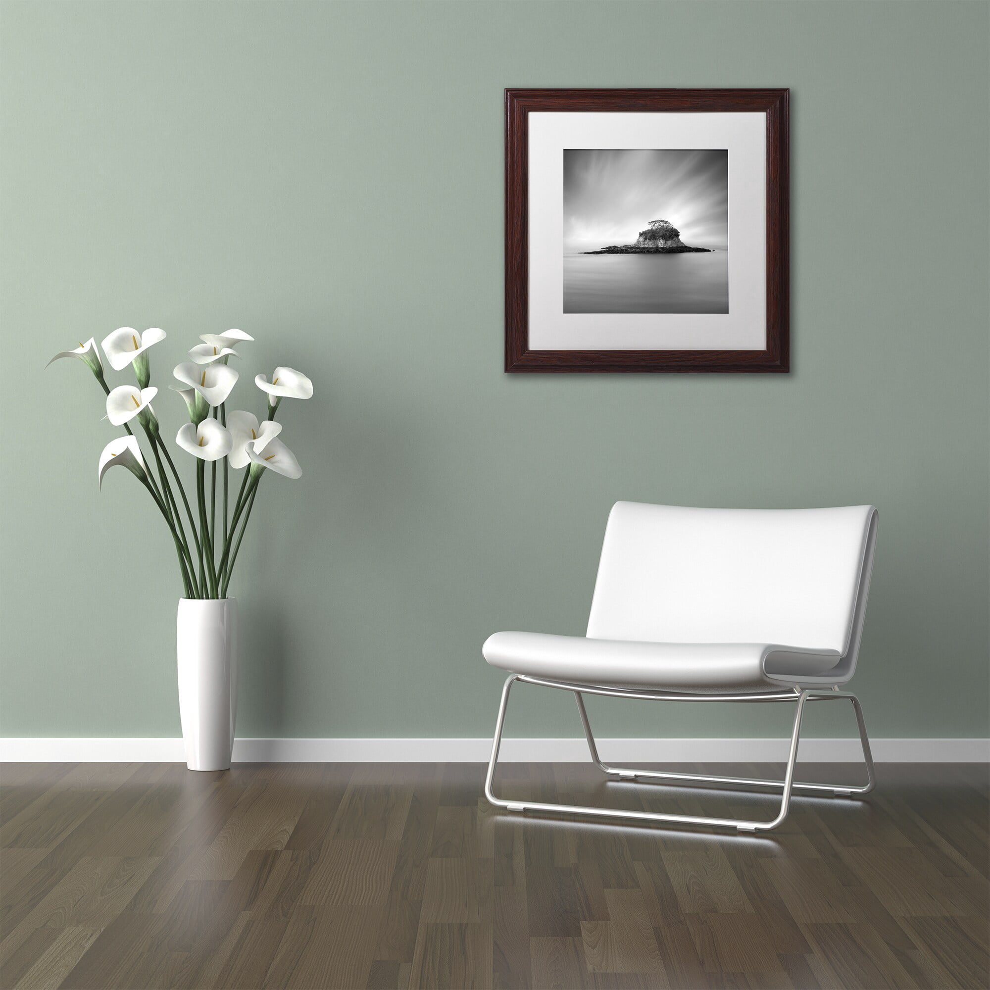 Trademark Fine Art "Rat Island" Canvas Art by Moises Levy White Matte, Wood Frame