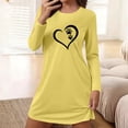 thumbnail image 1 of HongQid Women's Sleepshirt Dress Comfortable Nightshirt Nightgown Long Sleeve Love Heart Graphic Sleepwear, 1 of 6