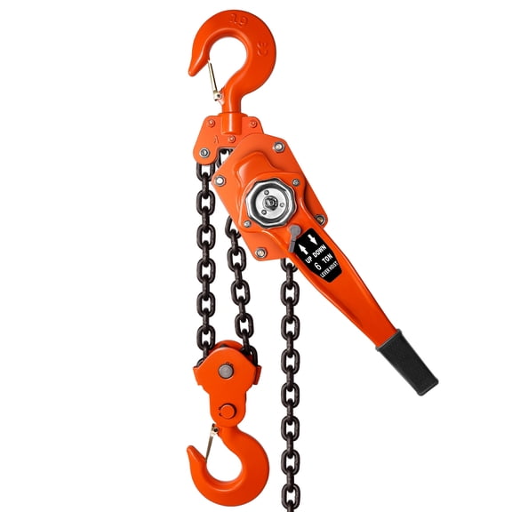 1 Pcs 13200 lbs Capacity Manual Lever Chain Hoist 10FT Lift, 2 Heavy Duty Hooks Commercial Grade Steel for Lifting Pulling Construction Building Garages Warehouse Automotive