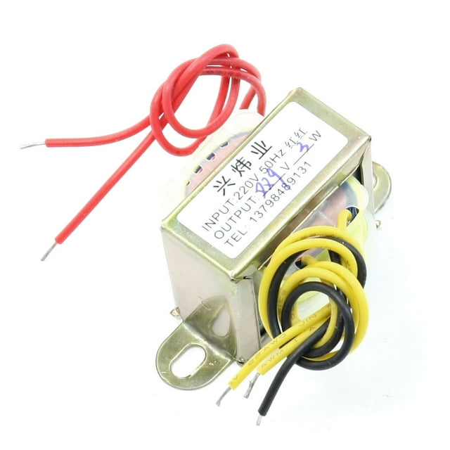 Unique Bargains 220V 50Hz Double Phase EI Core Power Transformer 9V 3W Output w Cable