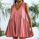 thumbnail image 5 of Vestido de Verano Casual, Vestido de Cuello en V sin Mangas Impreso Suelto Hecho de Poliéster Cómodo para el Uso Diario de Verano de Primavera, Vestido de Verano de Mujer, 5 of 5