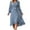 Blue, variant on WTOBBY Women's Floral Pattern Tunic Long Sleeve Dress with Waist Tie Casual Flowy Silhouette for Everyday Elegance Versatile Print Design for Spring and Fall,Black L