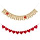 thumbnail image 1 of Guirnaldas colgantes en forma de corazón, colgantes de banderas de hilo de lino (rojo y marrón), 2 uds., 1 of 4