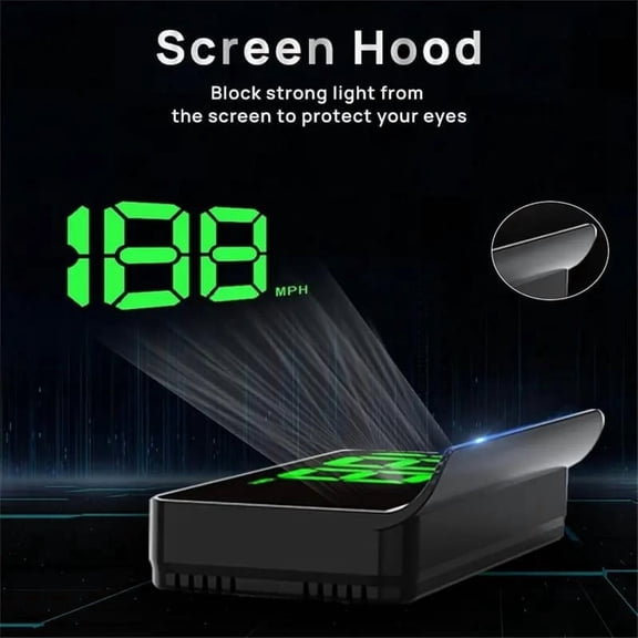 K1 Automotive HUD Head-Up Display, Universal Digital Speedometer with Automatic Brightness Adjustment, Overspeed , Plug and Play USB Dashboard Screen for All Vehicles