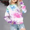 thumbnail image 2 of Girls Sweatshirt Tie-Dye Sweatshirts for Teen Girls Crewneck Oversized Sweatshirt Kids Fashion Long Sleeve Pullover Tops Kaprioy Girls Sweatshirt, 2 of 5
