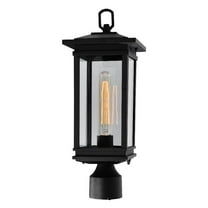 CWI Lighting Oakwood 1 Light Glass Outdoor Lantern Head in Black