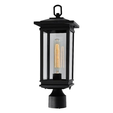CWI Lighting Oakwood 1 Light Glass Outdoor Lantern Head in Black