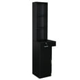 thumbnail image 5 of Zimtown Barber Station Cabinet Wooden Hair Styling Storage Locker Beauty Salon Equipment, Black, 5 of 9