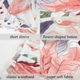 thumbnail image 6 of jinghuiyue Pajamas Set for Women Short Sleeve Button Down Floral Sleepwear 2 Piece Pjs Shorts Lounge Sets S, 6 of 7