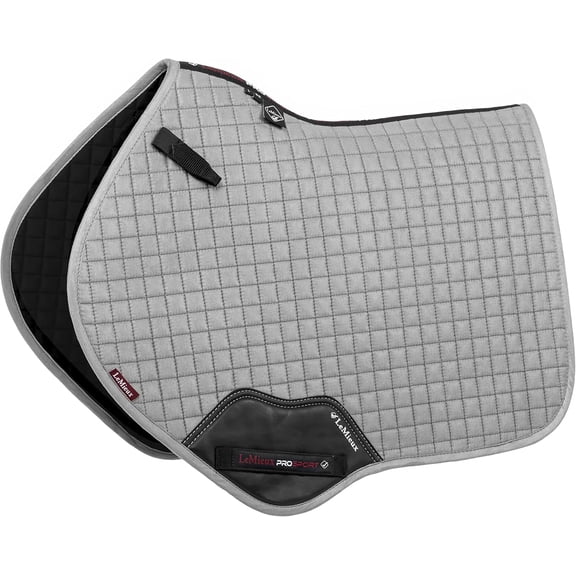LeMieux Close Contact Carbon Mesh Square Saddle Pad - English Saddle Pads for Horses - Equestrian Riding Equipment and Accessories (Grey - Large)