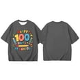 thumbnail image 4 of Hwmodou Girls Kids 100 Days Of School Print Crewneck Loose Short Sleeve Spring T-Shirts Comfy Sports,3-13Y, 4 of 4