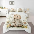 thumbnail image 2 of Erosebridal Cartoon Rabbit Comforter Sets Twin Size, Flower Comforters & Duvets, Kawaii Animal Bedroom Decor, Reversible, 2 of 7