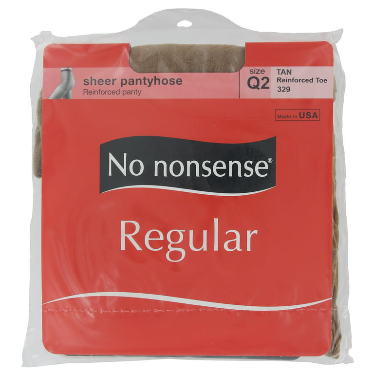 No Nonsense Women's Regular Pantyhose with Reinforced Panty and Toe,  Midnight Black, Plus 2 at  Women's Clothing store