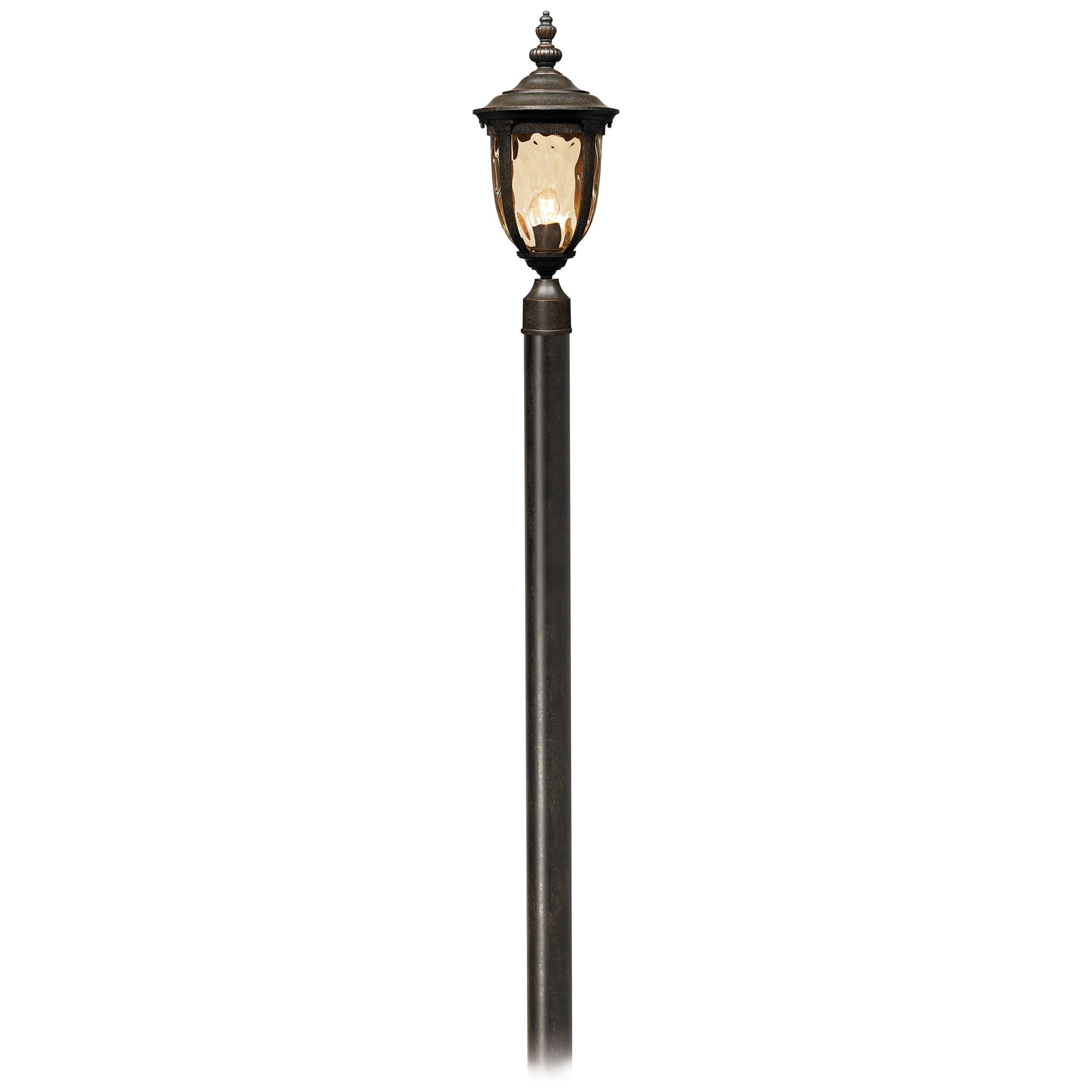 John Timberland Bellagio Rustic Outdoor Post Light Veranda Bronze with Pole 103" Champagne Glass for Exterior Barn Deck House Porch Yard Patio Outside