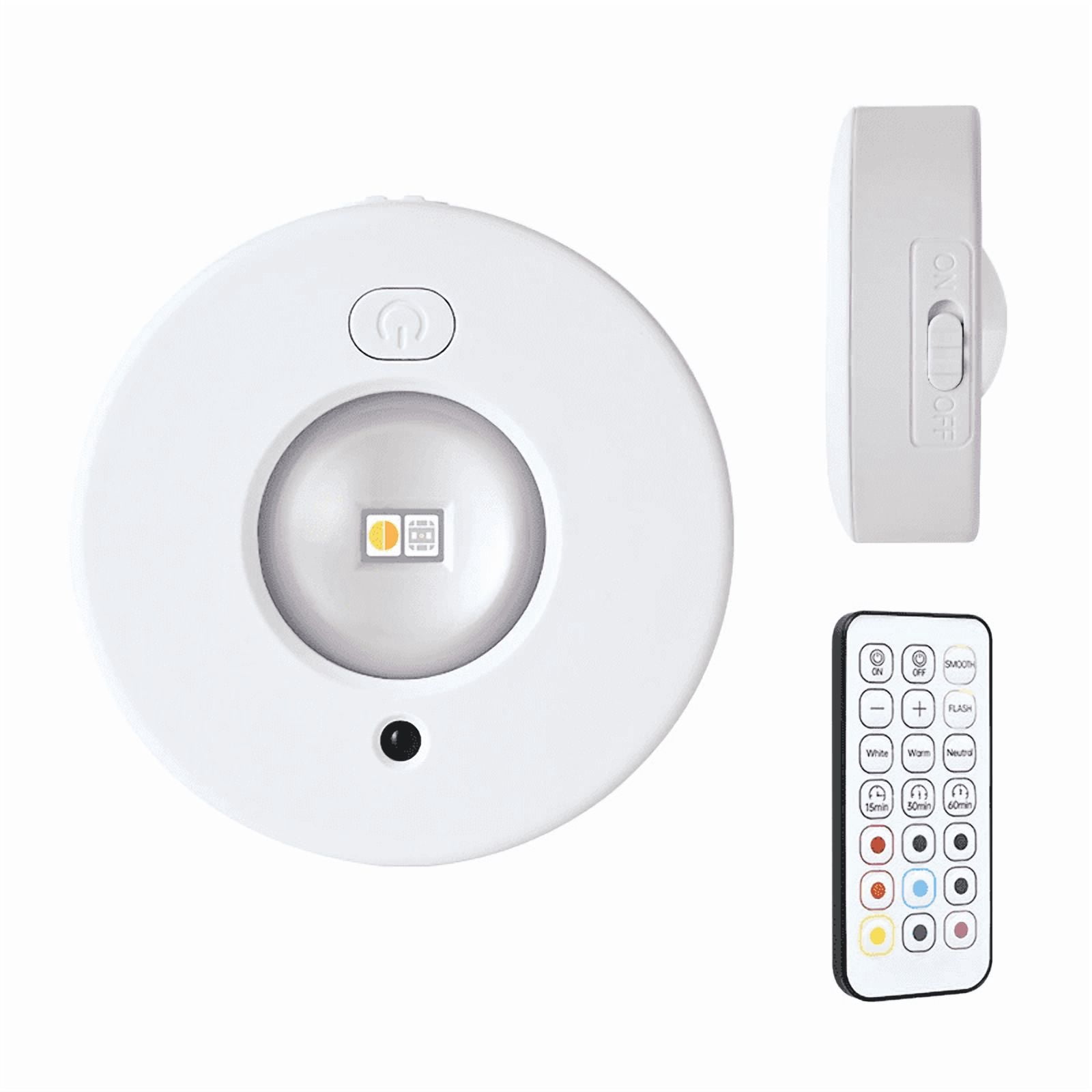 Rechargeable Magnetic LED Puck Lights, RGB Color Changing Under Cabinet Lighting with Remote Control, Dimmable Wireless Closet Lights for Kitchen, Wine Cabinet, Wardrobe, Display Case - 3 Pack
