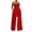 Red, variant on Generic Women's Strapless Tube Top Rompers Casual Off Shoulder Solid Color Belted Wide Leg Jumpsuit with Pockets