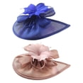 thumbnail image 1 of 2 tocados de malla para mujer y niña, elegantes accesorios para el cabello para cóctel. Azul rosado, 1 of 9
