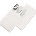 thumbnail image 6 of NOGIS 50PCS Paper Napkins - Disposable Napkins Built-in Flatware Pocket Prefolded Cloth Like - Heavy Duty Linen Feel Dinner Napkins for Party & Wedding & Events,White, 6 of 7