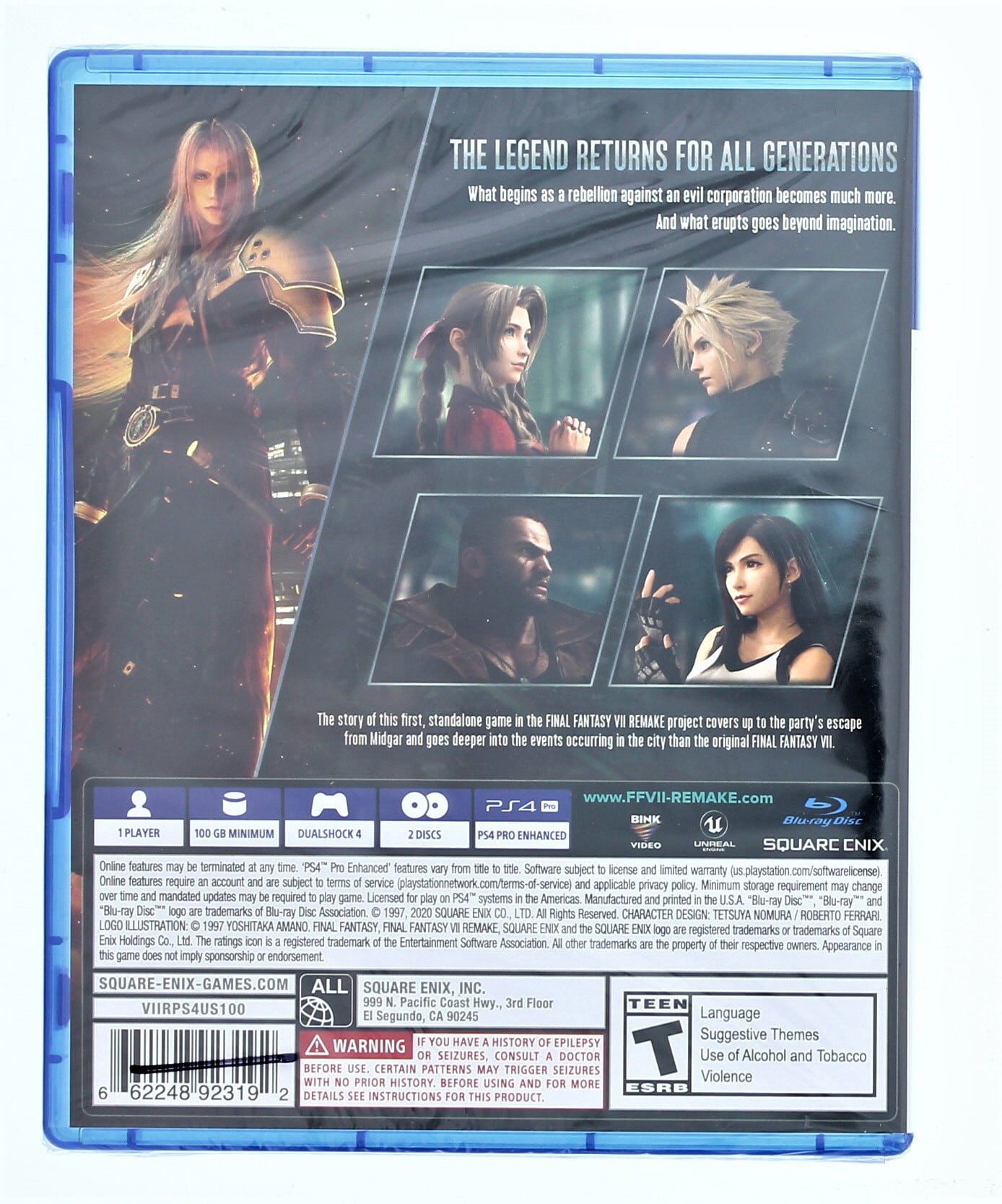 Final Fantasy VII Remastered, Square Enix, PlayStation 4