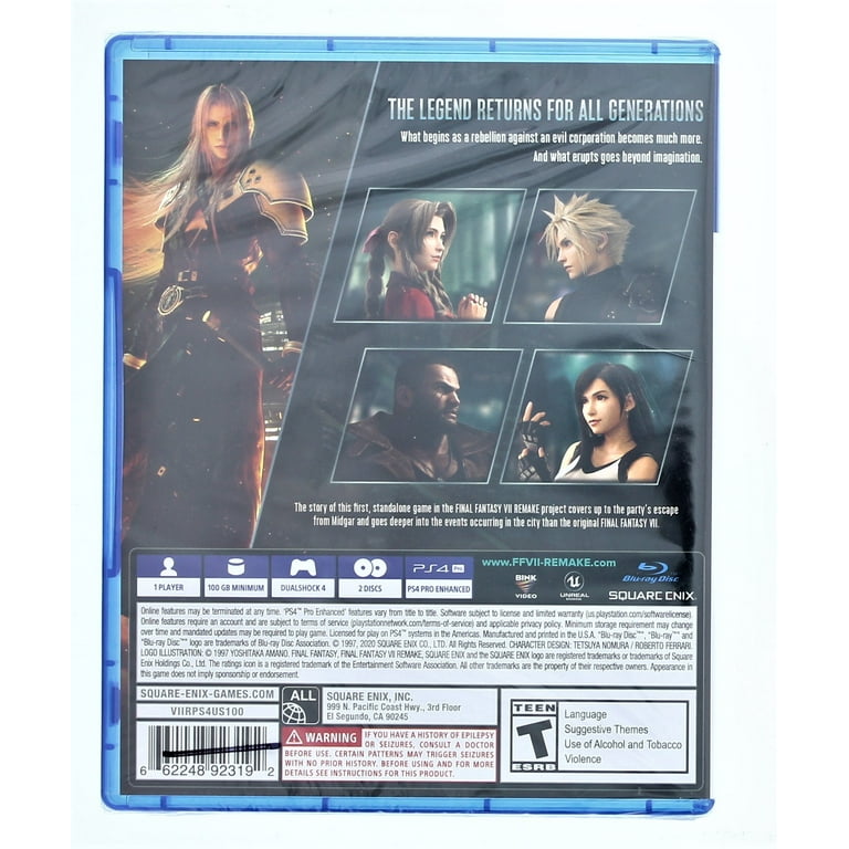 PlayStation4 - 新品未開封 PS4 FINAL FANTASY Ⅶ REMAKE Amazon.com: Final Fantasy VII: Remake - PlayStation 4