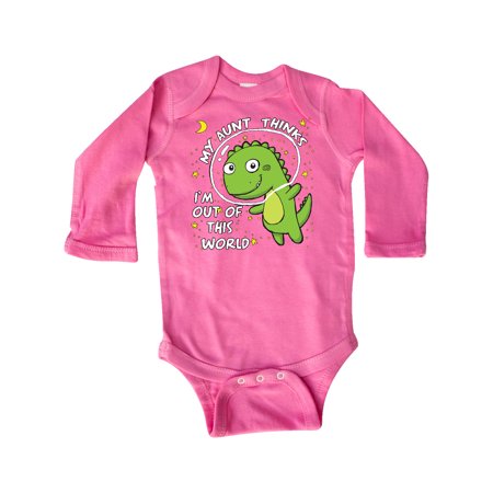 

Inktastic My Aunt Dinosaur Gift Baby Boy or Baby Girl Long Sleeve Bodysuit