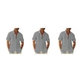 thumbnail image 3 of Minnieouse Senderismo Camisa con botones para hombres Niños Verano Color sólido Diseño simple Slim Fit Tops Ropa de trabajo Ropa Gris M Type1 NO1, 3 of 6