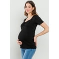 thumbnail image 2 of Solid Rib Knit Sweetheart Neckline Maternity Basic Top, 2 of 4