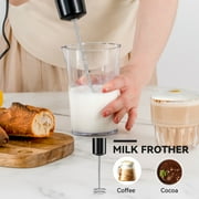 LINKChef Immersion Blender, 1000W 20-Speed 5-in-1 Hand Blender with Turbo Mode, Scratch-Resistant Stick Blender for Baby Food, Ice & Smoothie(Black)