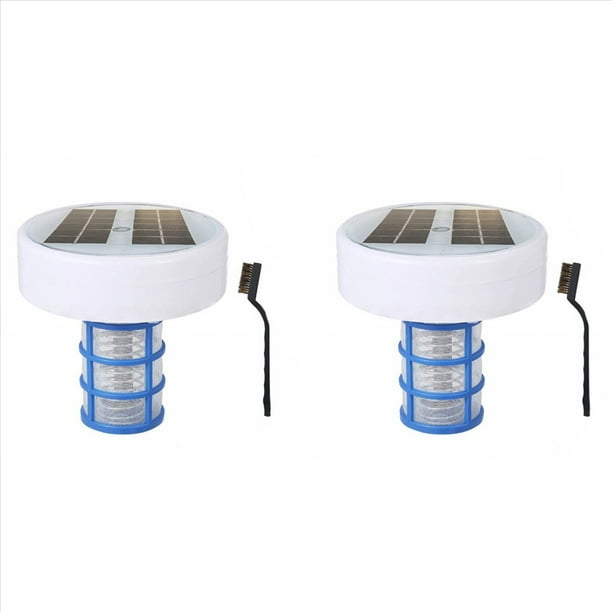 2X Ionizador Solar para Piscinas, Flotador Ionizador de Cobre para Piscinas, Cambio Automático de Luz LED Multicolor, Limpiador Flotante para Piscinas