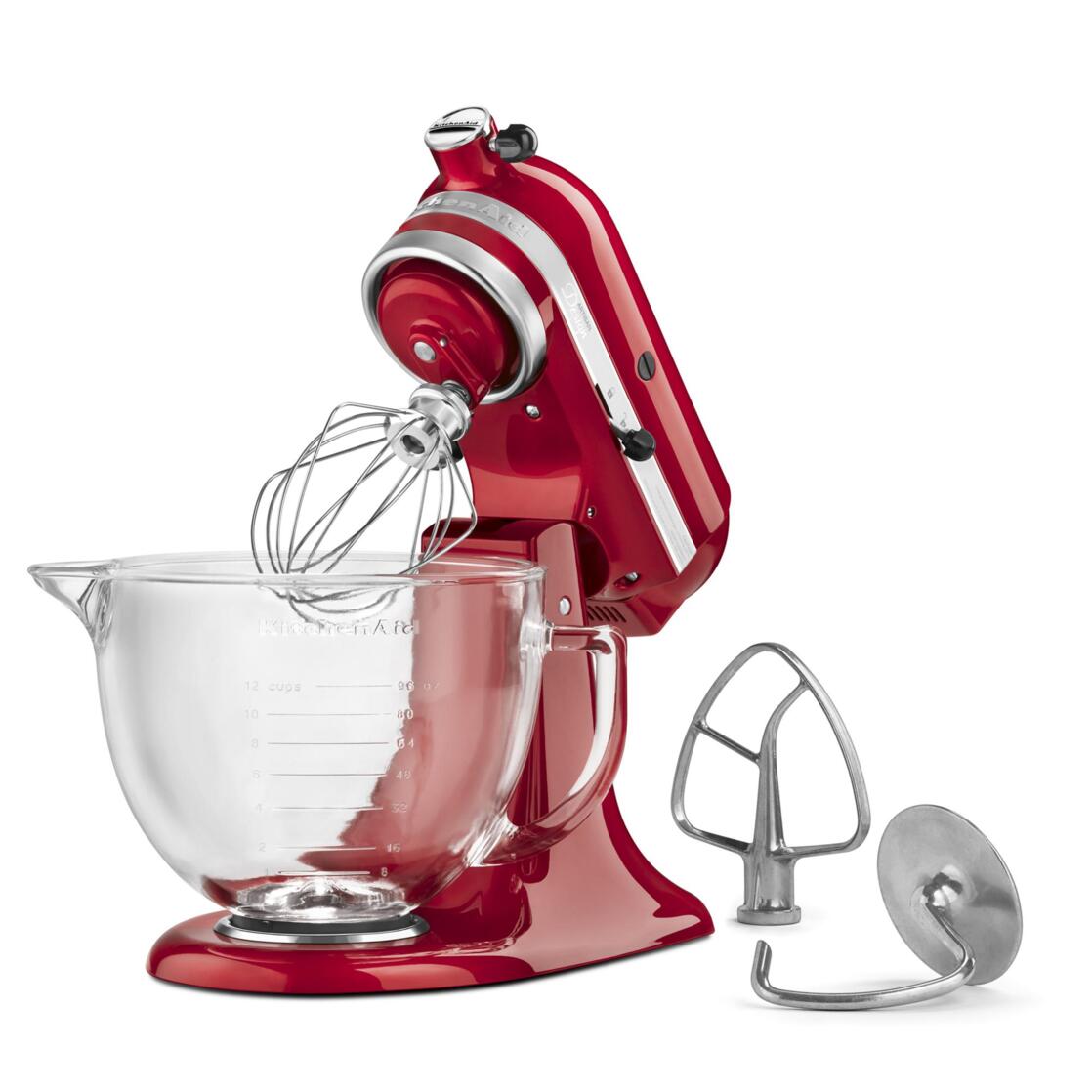 KitchenAid Artisan Design Series 5 Quart Tilt-Head Stand Mixer with Glass Bowl, Candy Apple Red, KSM155GB - image 4 of 7