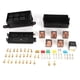 thumbnail image 1 of Caja de fusibles para coche de 6 vías con 1 relé de 4 pines de 12 V y 5 relés de carcasa transparente de 100 A para barcos y carreras de coches., 1 of 9
