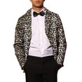 thumbnail image 1 of BLAZER IMPRESIONANTE CHIC con estampado de animales para hombres, ajuste slim, chaquetas deportivas de un botón, talla L, color caqui, 1 of 5