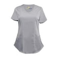 thumbnail image 3 of ACTIVE UNIFORMS Stretch Women's Ultra Soft Modern Fit Mock Wrap Scrub Set (Gray, Large), 3 of 7