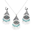 thumbnail image 3 of Pendientes Colgantes Borla Bohemia De La Pendientes Colgantes Turquesa Para Las Mujeres Yinane Conjunto de pendientes de collar, 3 of 8