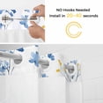 thumbnail image 2 of Spring Watercolor No Hooks Shower Curtain with Snap-in Liner Blue and Yellow Flower Leaves Shower Curtains for Bathroom, Waterproof, Easy Install, Washable 36"x72", 2 of 9