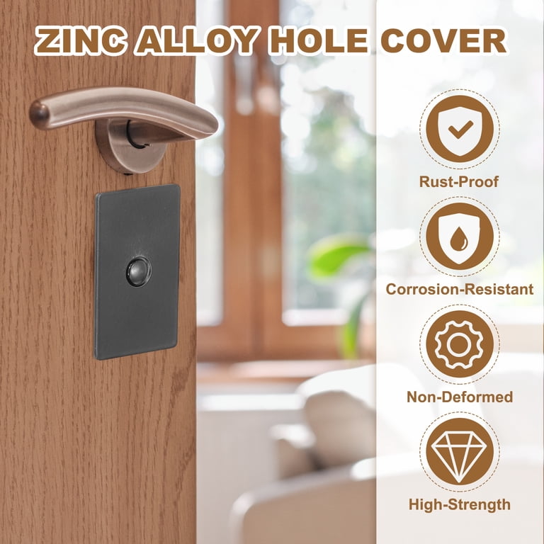 Uxcell Door Strike Plate – 2.24 X 1.12 Inch Stainless Steel Deadbolt Blank Cover Plate With 2 Screws, For Wooden Doors & Furniture (Black)