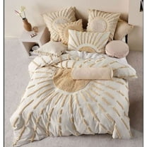 DecorAvenue Boho Duvet Cover Set Tufted Bedding Duvet Covers Soft Washed King Size 3 Piece Duvet Cover Set Luxurious Comforter Cover Set for Home Décor, California King Size 98" x 104"