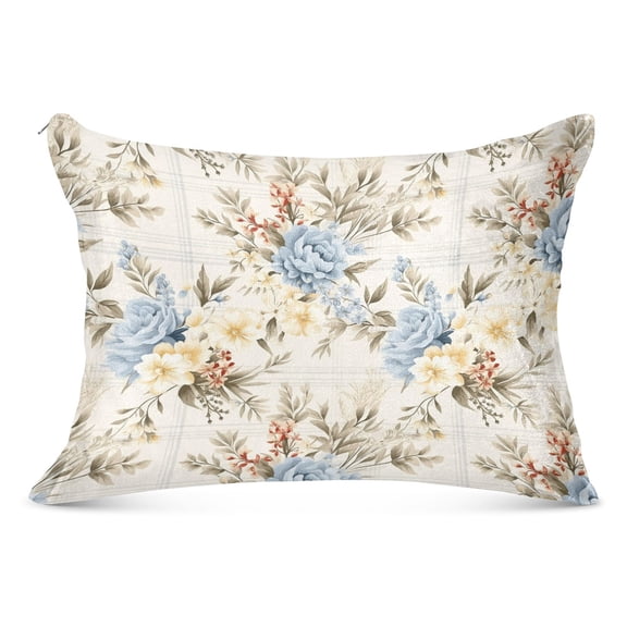 Beautiful Vintage Floral Flower Plush Pillow Cases Standard Size Ultra Soft Warm Pillowcases with Zipper 20"x26"