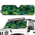 thumbnail image 2 of Uorisanigo Windshield Sunshade Heat Shield Sun Shade Palm Tree Print Sun Visor Mat for Jeep Wrangler JL/JLU 2018-2024 & Jeep Gladiator JT 2020-2024 Window Shade Protection, 2 of 7