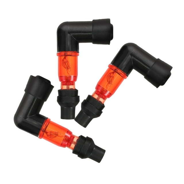 Raindrops 3Pcs 90 Degree Spark Plug Cap with Light for Dirt Bikes Motorcycles and Scooters Multi Color Durable Design