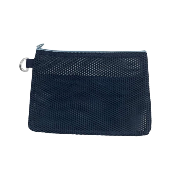 WeDecorBay Small Travel Pouch Organizer Lightweight Mesh Zippered Design Durable Storage for Tiny Items Cards Documents Versatile Use for Travel School Office Daily Commute Dark Blue,Free Size