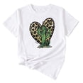 thumbnail image 2 of Anbech Heart Printed T-Shirt for Women Casual Leopard Graphic Heart Cactus Junior Girls Short Sleeve Tee Tops with Crew Neck, 2 of 3