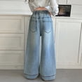 thumbnail image 5 of FDDMis Buckle Jeans Kids Sweat Pants Flowy Pants Y2k Clothes for Girls 10-12 7-8 Girls Clothes Camo Clothes Kids Clothes Girls Size 6-7, Blue 11-12 Years, 5 of 8