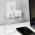 thumbnail image 6 of Maxxima 2 Outlet Grounded Wall Plug Adapter, USB Type-C / A Charging Ports 3.1A, Outlet Extender Wall Tap (2 Pack), 6 of 8