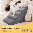 thumbnail image 6 of Dog Stairs For Bed And Couch  Non-slip 5-step Pet 24" High Sofa Foam Ramp - Small Pets Dogs Cats With Joint, 6 of 8