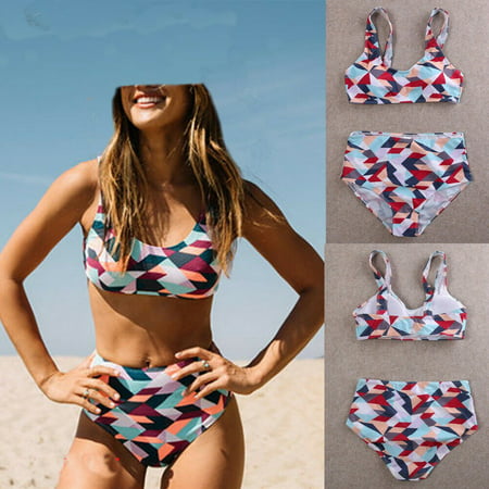 High Waist Bikini Geometric Print Swimwear 2019 New Women Swimsuit Female Bathing Suit Biquini Girls Beachwear Swim