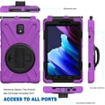 thumbnail image 3 of XYX Case for Samsung Galaxy Tab Active3 8.0 inch SM-T575 with 360 Degree Rotating, Hand Strap, Shoulder Strap, Purple, 3 of 7