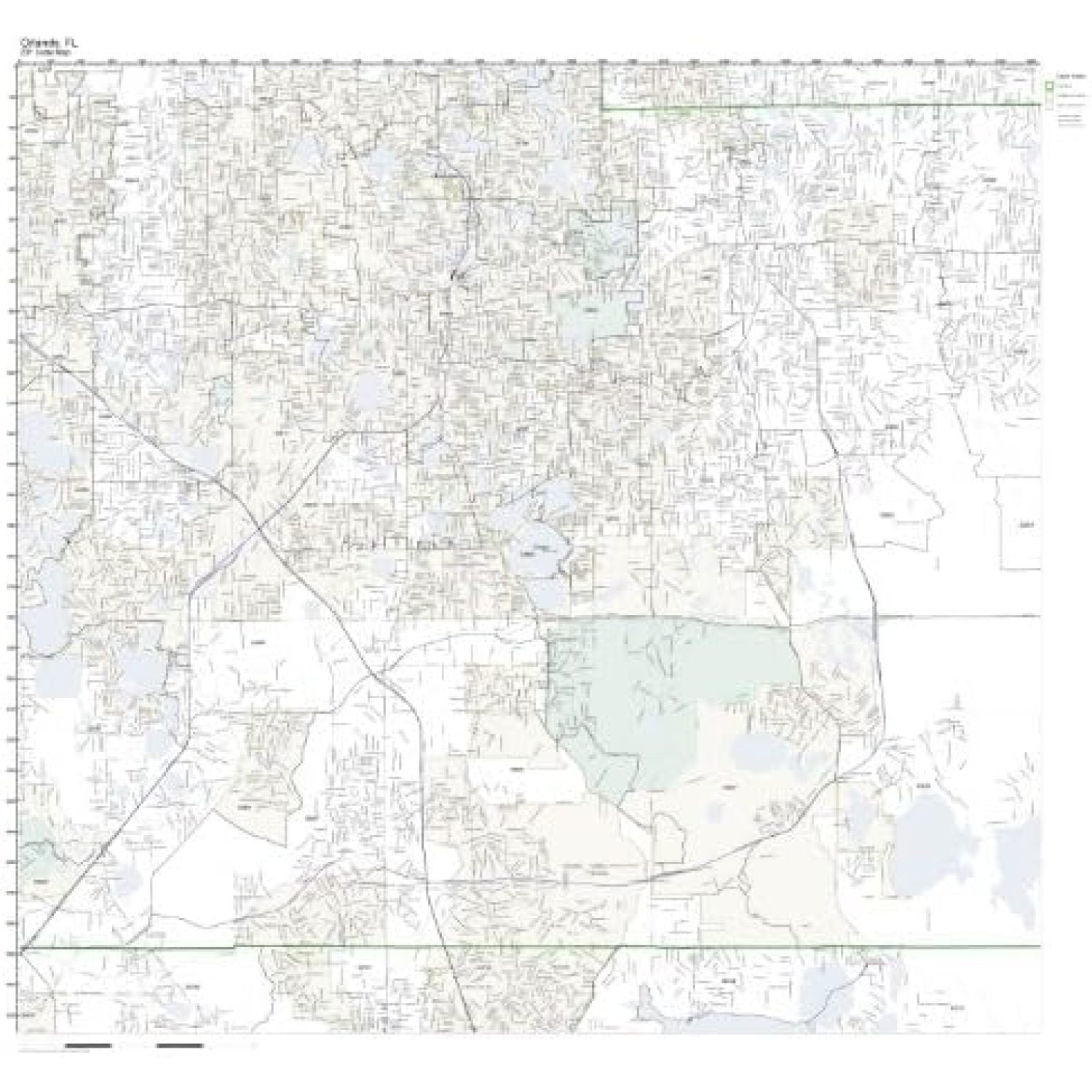 ZQRPCA Zip Code Wall Map of Orlando, FL Zip Code Map Laminated